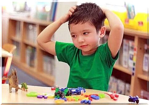 Child with games in kindergarten