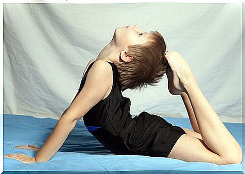 Child performs exercises