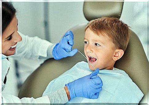 Child visiting the dentist.