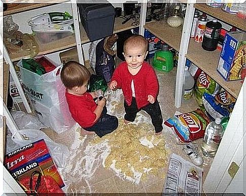 The pranks of children when they are alone
