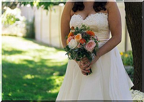 The bride on her wedding day